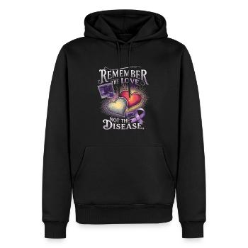Alzheimer Bewusstsein Lila Band - Männer Premium Bio Hoodie - Schwarz - Vorne - Nico (187cm)