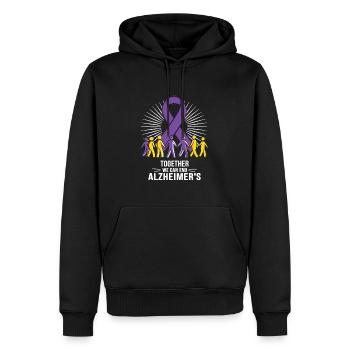 Alzheimer Bewusstsein Lila Band - Männer Premium Bio Hoodie - Schwarz - Vorne - Nico (187cm)
