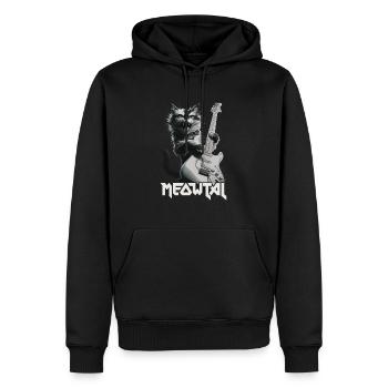 Coole Katze Gitarre Rock Band Musik - Männer Premium Bio Hoodie - Schwarz - Vorne - Nico (187cm)
