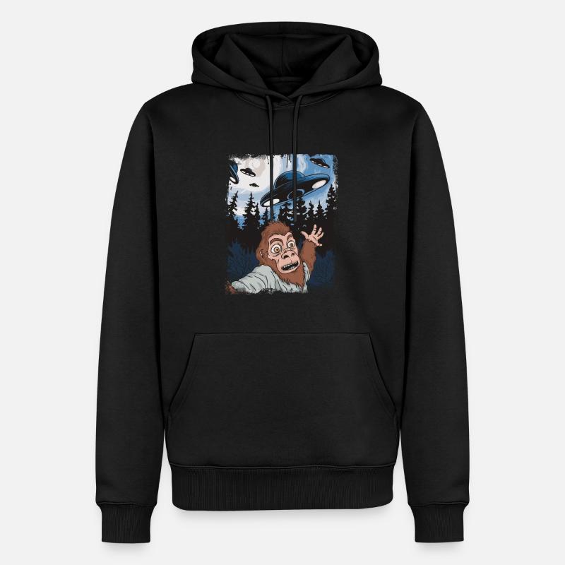 OVNI extraterrestre Bigfoot Sasquatch - Sweat à capuche Premium bio Homme - noir