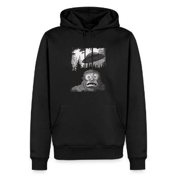 Funny Gorilla UFO Weird Stuff Meme - Men’s Premium Organic Hoodie - black - Front - Nico (187cm)