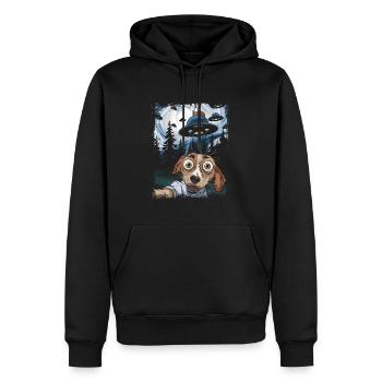 Hunde Selfie Ufo Design Für Hundefreunde - Männer Premium Bio Hoodie - Schwarz - Vorne - Nico (187cm)