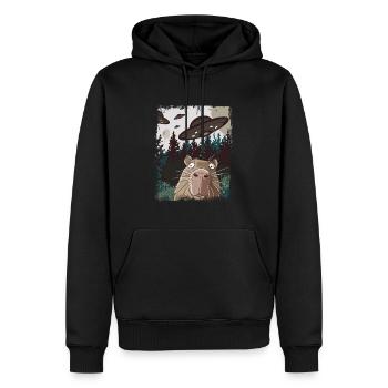 Lustige Capybara Selfie Ufo Grafik - Männer Premium Bio Hoodie - Schwarz - Vorne - Nico (187cm)