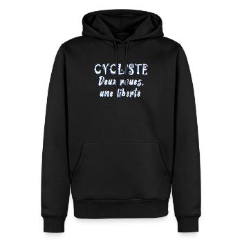 Bicycle Two-Wheeled Bicycle Freedom - Men’s Premium Organic Hoodie - black - Front - Nico (187cm)