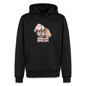 Schlafi Schlafi Hamster Hamsti Sommeil Mème - Sweat à capuche Premium bio Homme - noir - Devant - Nico (187cm)