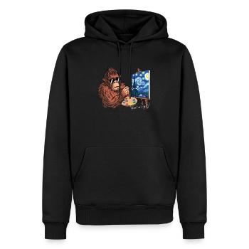 Van Gogh Sternennacht Nuit étoilée Bigfoot - Sweat à capuche Premium bio Homme - noir - Devant - Nico (187cm)