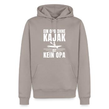 Kajak Geschenkidee Kanu Paddeln Kajakfahren - Männer Premium Bio Hoodie - Taupe - Vorne - Nico (187cm)