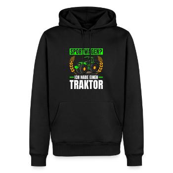 Landwirtschaft Sportwagen? Ich Habe Einen Traktor - Männer Premium Bio Hoodie - Schwarz - Vorne - Nico (187cm)