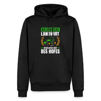 Nachwuchs Landwirt Heimlicher Chef Traktor - Männer Premium Bio Hoodie - Schwarz - Vorne - Nico (187cm)