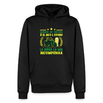 Agricoltura La Birra La Mia Ricompensa Trattore - Männer Premium Bio Hoodie - Schwarz - Vorne - Nico (187cm)