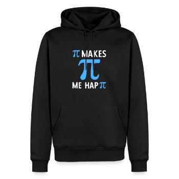 Math Pi Makes Me Happy Pi - Männer Premium Bio Hoodie - Schwarz - Vorne - Nico (187cm)