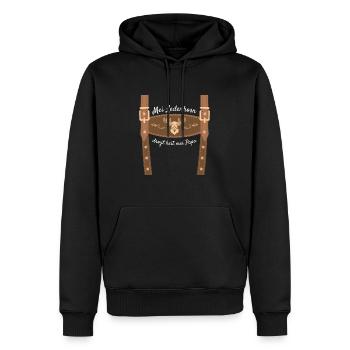 Mei Lederhosn Drogt Heit Mei Papa Lederhose Ersatz - Männer Premium Bio Hoodie - Schwarz - Vorne - Nico (187cm)