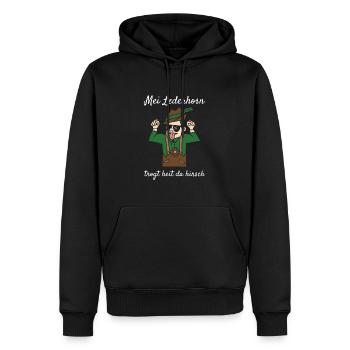 Mei Lederhosn Trog Heit Da Hirsch Lederhose Ersatz - Männer Premium Bio Hoodie - Schwarz - Vorne - Nico (187cm)