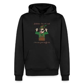 Lederhosn Brauch i Ned I Bin Nur Zum Sauffa Da - Männer Premium Bio Hoodie - Schwarz - Vorne - Nico (187cm)