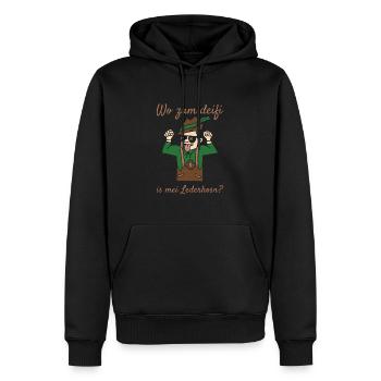 Wo Zum Deifi Is Mei Lederhosn Lederhose Ersatz - Männer Premium Bio Hoodie - Schwarz - Vorne - Nico (187cm)