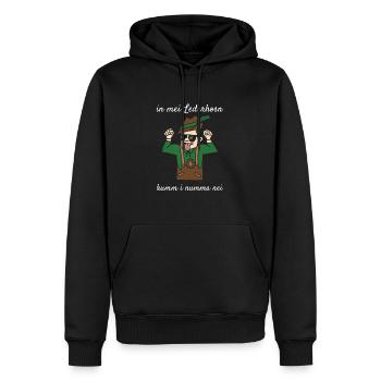 In Mei Lederhosen Kumm Nimma Nei Lederhose Ersatz - Männer Premium Bio Hoodie - Schwarz - Vorne - Nico (187cm)