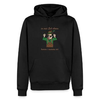 In Mei Lederhosen Kumm Nimma Nei Lederhose Ersatz - Männer Premium Bio Hoodie - Schwarz - Vorne - Nico (187cm)