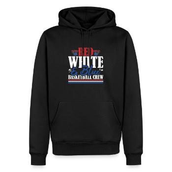 Veteran US Flag Red White & Blue Basketball Crew - Men’s Premium Organic Hoodie - black - Front - Nico (187cm)