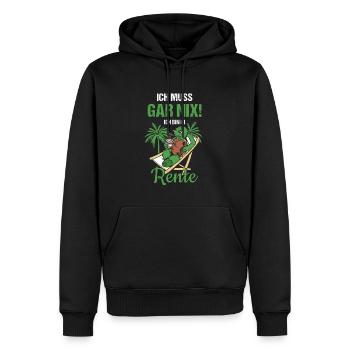 Pensionierung Ich Muss Gar Nix! Ich Bin In Rente - Männer Premium Bio Hoodie - Schwarz - Vorne - Nico (187cm)