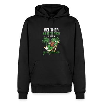 Rentner Ab Jetzt Auch Montags Gut Gelaunt Rente - Männer Premium Bio Hoodie - Schwarz - Vorne - Nico (187cm)