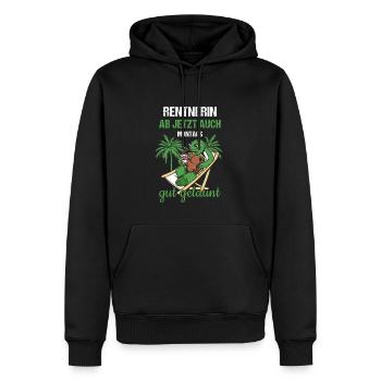 Rentnerin Ab Jetzt Auch Montags Gut Gelaunt Rente - Männer Premium Bio Hoodie - Schwarz - Vorne - Nico (187cm)