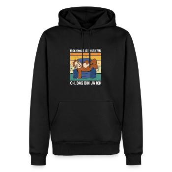 Irgendwas Ist Hier Faul Das Bin Ja Ich Faultier - Männer Premium Bio Hoodie - Schwarz - Vorne - Nico (187cm)
