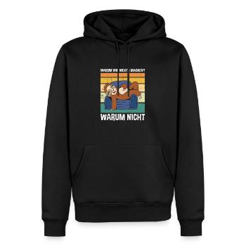 Warum Wir Nichts Machen Warum Nicht Süßes Faultier - Männer Premium Bio Hoodie - Schwarz - Vorne - Nico (187cm)