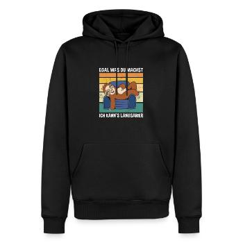 Egal Was Du Machst Ich Kann's Langsamer Faultier - Männer Premium Bio Hoodie - Schwarz - Vorne - Nico (187cm)