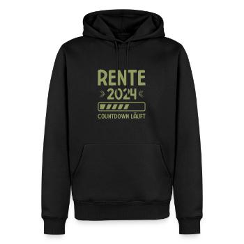 Rente 2024 Countdown Läuft Rente 2024 - Männer Premium Bio Hoodie - Schwarz - Vorne - Nico (187cm)