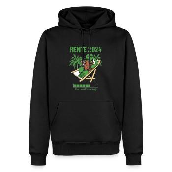 Rente 2024 Der Countdown Läuft Rente 2024 - Männer Premium Bio Hoodie - Schwarz - Vorne - Nico (187cm)
