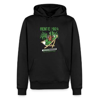 Rente 2024 Der Countdown Läuft Rente 2024 - Männer Premium Bio Hoodie - Schwarz - Vorne - Nico (187cm)