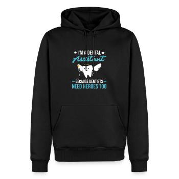 Hygienist Dentists Need Heroes To Dental Assistant - Männer Premium Bio Hoodie - Schwarz - Vorne - Nico (187cm)