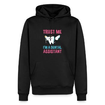 Hygienist Trust Me I'm A Dental Assistant - Men’s Premium Organic Hoodie - black - Front - Nico (187cm)