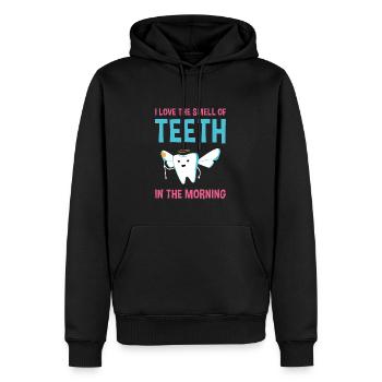 Hygienist Teeth In The Morning Dental Assistant - Männer Premium Bio Hoodie - Schwarz - Vorne - Nico (187cm)