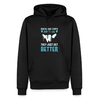Hygienist They Just Get Better Dental Assistant - Men’s Premium Organic Hoodie - black - Front - Nico (187cm)
