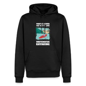 You're Never Too Old Too Love Whitewater Kayaking - Männer Premium Bio Hoodie - Schwarz - Vorne - Nico (187cm)