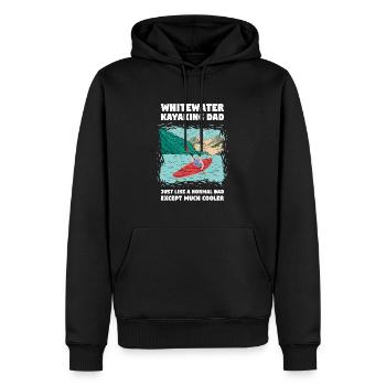 Papa kayak d’eau vive comme un papa normal - Sweat à capuche Premium bio Homme - noir - Devant - Nico (187cm)