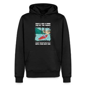 Respirez le kayak en eau vive - Sweat à capuche Premium bio Homme - noir - Devant - Nico (187cm)