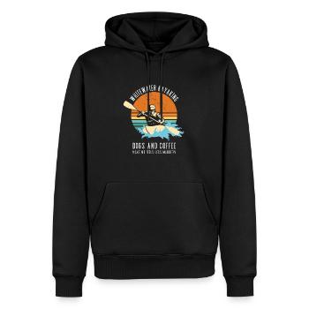 Chiens de kayak en eau vive et café - Sweat à capuche Premium bio Homme - noir - Devant - Nico (187cm)