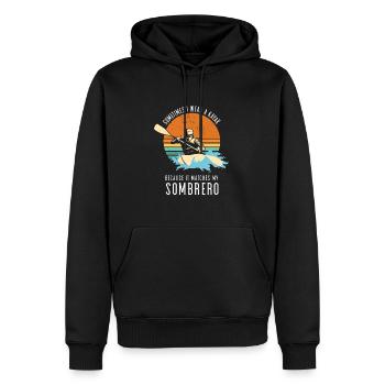 Parfois, je porte un kayak en eaux vives - Sweat à capuche Premium bio Homme - noir - Devant - Nico (187cm)