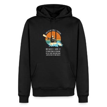 I Don't Go Whitewater Kayaking Kayaking - Men’s Premium Organic Hoodie - black - Front - Nico (187cm)