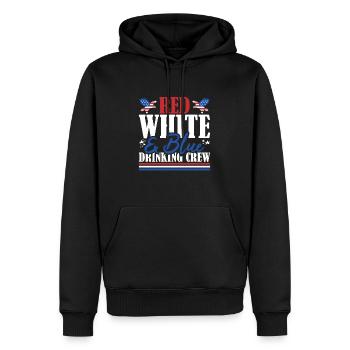 Veteran US Flag Red White & Blue Drinking Crew - Männer Premium Bio Hoodie - Schwarz - Vorne - Nico (187cm)