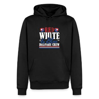 Vétéran US Flag Red White & Blue Delivery Crew - Sweat à capuche Premium bio Homme - noir - Devant - Nico (187cm)