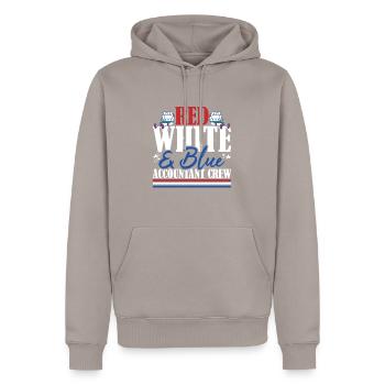 Vétéran du drapeau américain Rouge Blanc & Bleu Équipe comptable - Sweat à capuche Premium bio Homme - taupe - Devant - Nico (187cm)