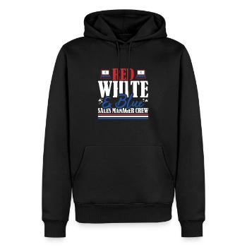 Vétéran US Flag Red White & Blue Directeur des ventes - Sweat à capuche Premium bio Homme - noir - Devant - Nico (187cm)