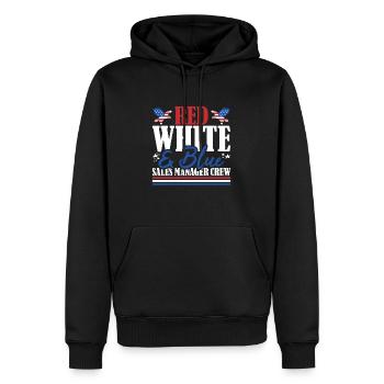 Vétéran US Flag Red White & Blue Directeur des ventes - Sweat à capuche Premium bio Homme - noir - Devant - Nico (187cm)