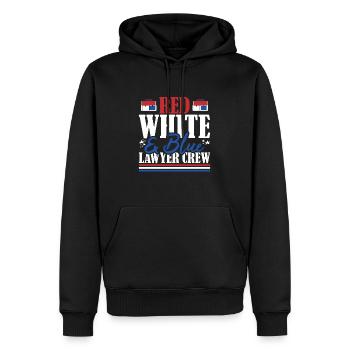Veteran US Flag Red White & Blue Lawyer Crew - Men’s Premium Organic Hoodie - black - Front - Nico (187cm)