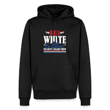 Veteran US Flag Red White & Blue Security Guard - Men’s Premium Organic Hoodie - black - Front - Nico (187cm)