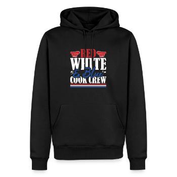 Veteran US Flag Red White & Blue Cook Crew - Men’s Premium Organic Hoodie - black - Front - Nico (187cm)