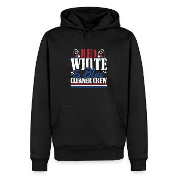 Veteran US Flag Red White & Blue Cleaner Crew - Men’s Premium Organic Hoodie - black - Front - Nico (187cm)